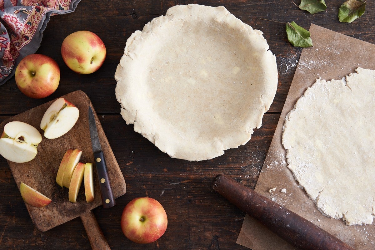 Gluten-free pie crust in pie plate