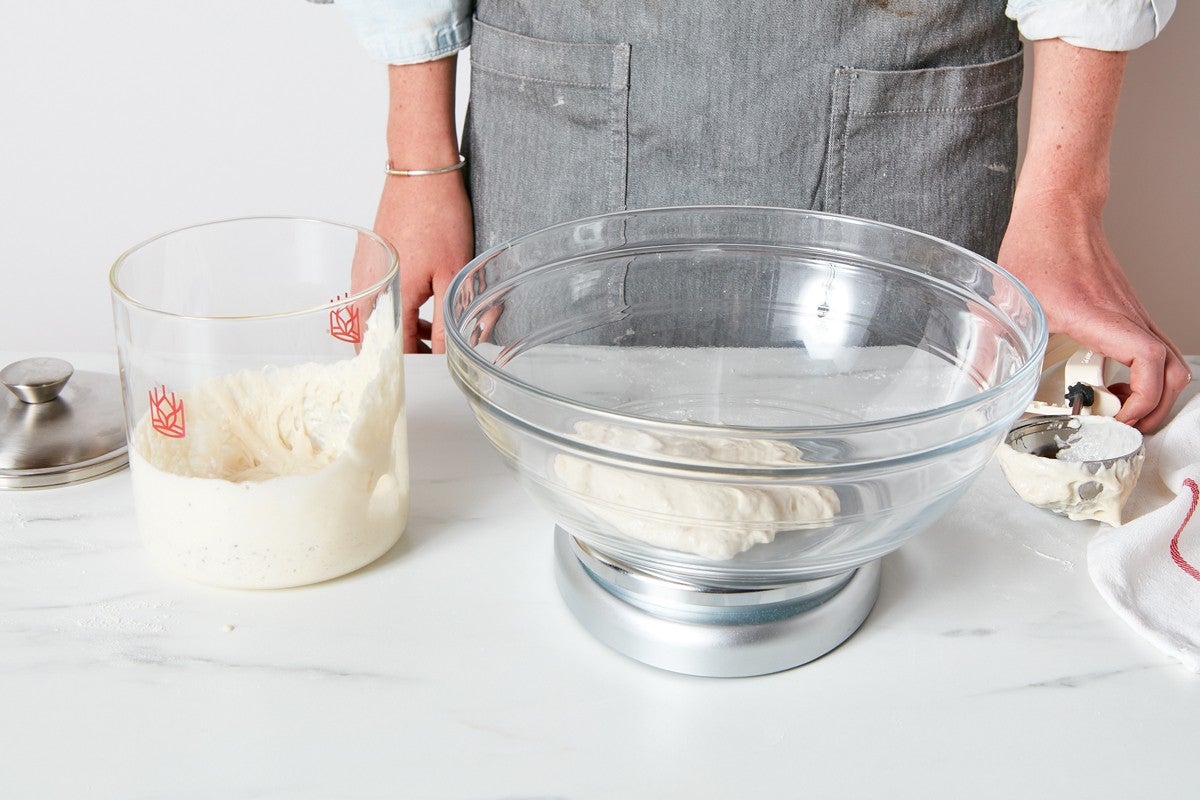 Sourdough starter in a bowl, ready to eat