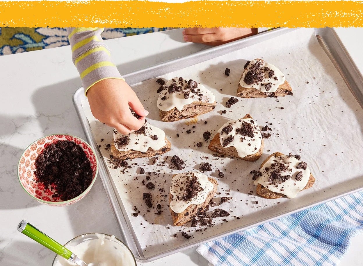Glazed Cookies-and-Cream Scones