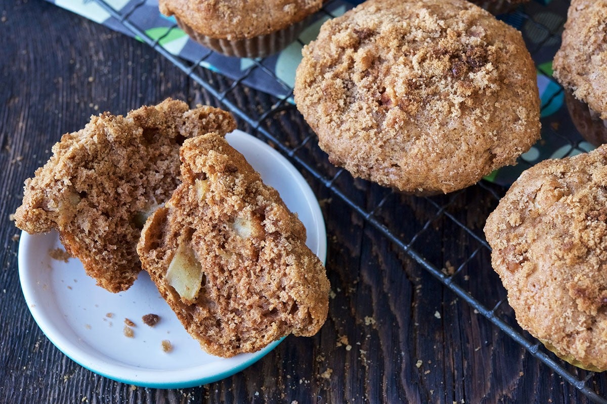 Apple Muffins via @kingarthurflour