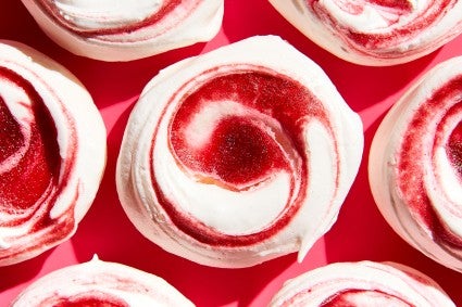 Cranberry Lime Swirled Meringues