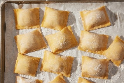 Homemade cheese ravioli