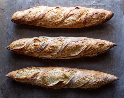 Baguettes, scored in three ways, two are bad
