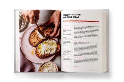 Canned bread with olives and lemon