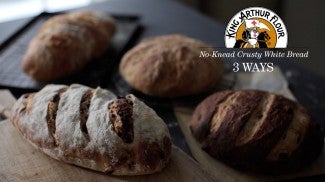 No Knead Crusty White Bread 3 Ways